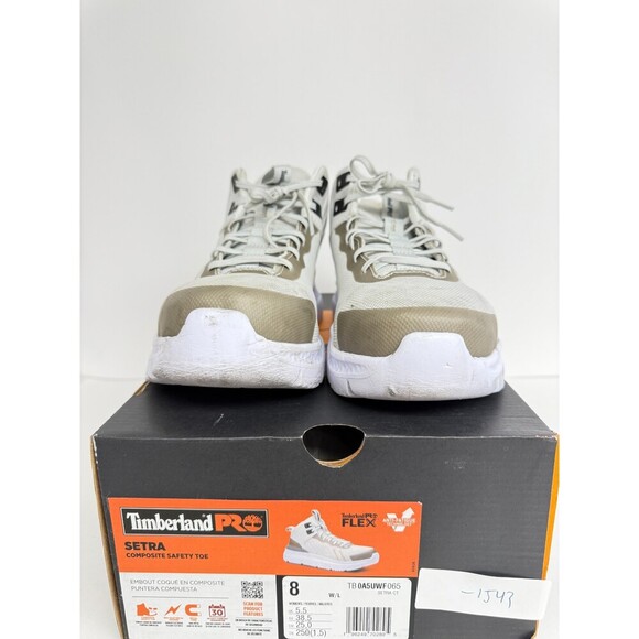 -1543 Timberland Setra Composite Safety Toe, White-US 8 Womens Wide - Picture 2 of 5
